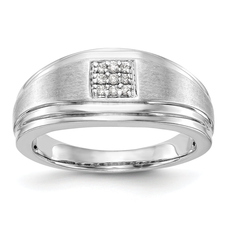 14K Weißgold Diamant-Herrenring