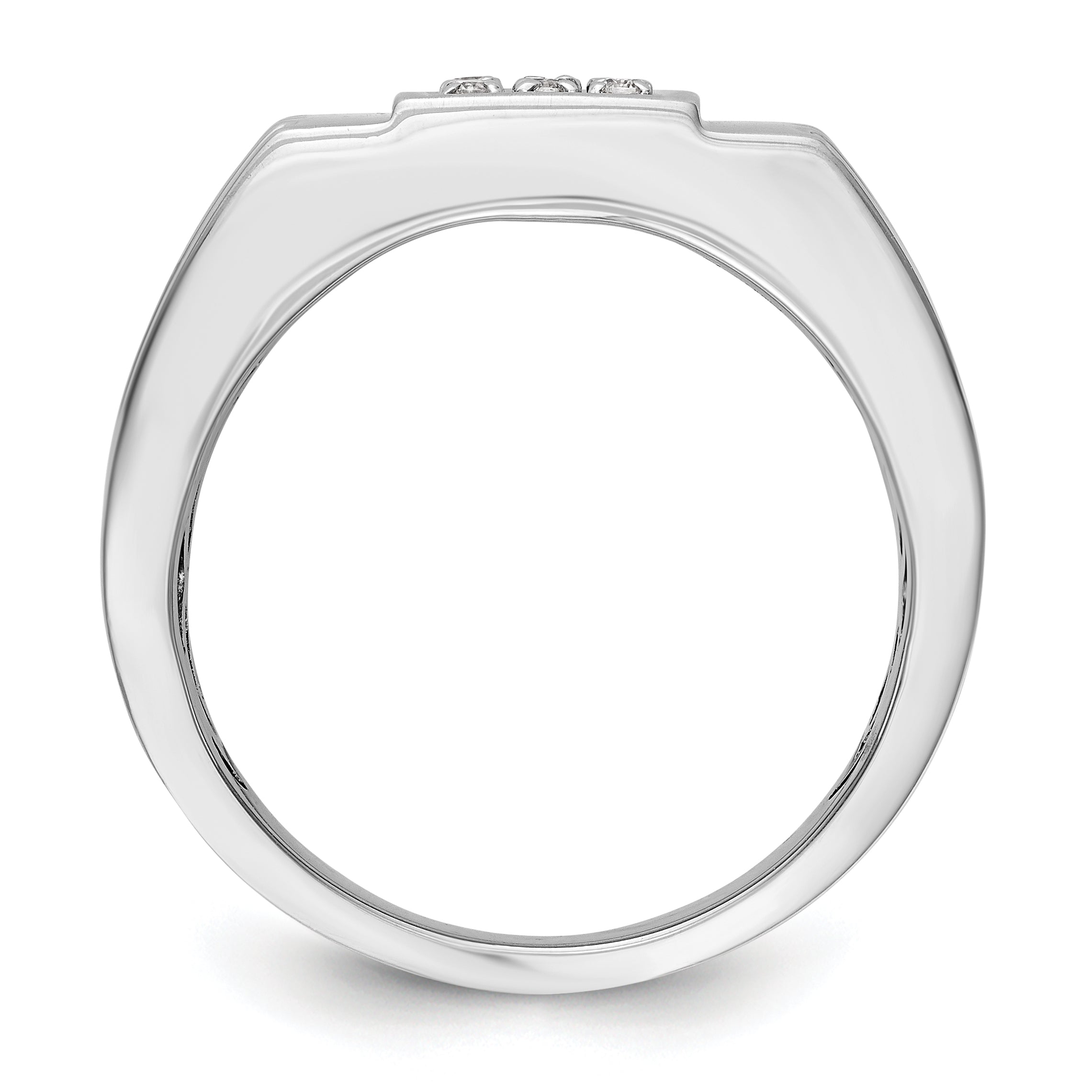 Herrenring aus 14K Weißgold mit Diamanten