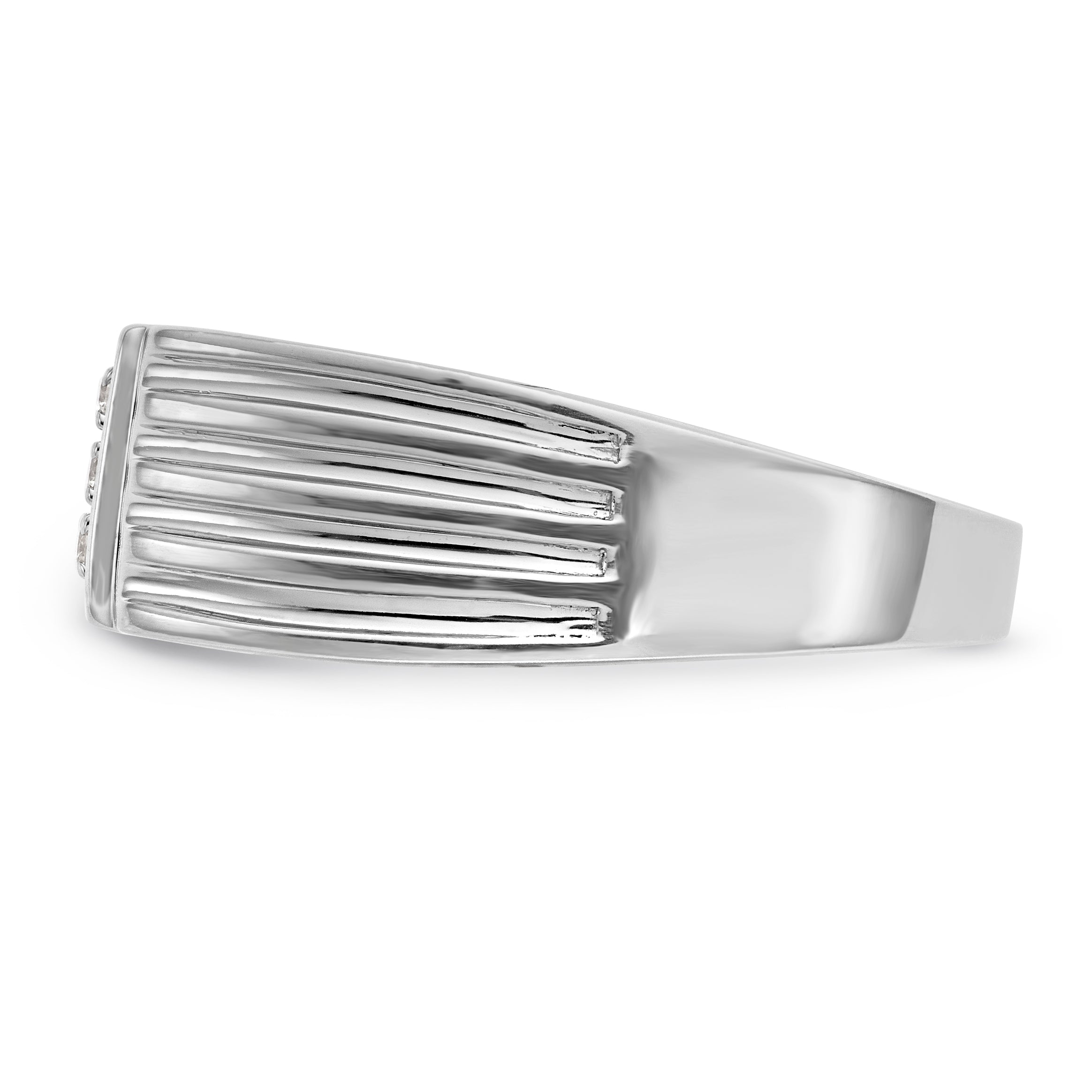 Herrenring aus 14K Weißgold mit Diamanten