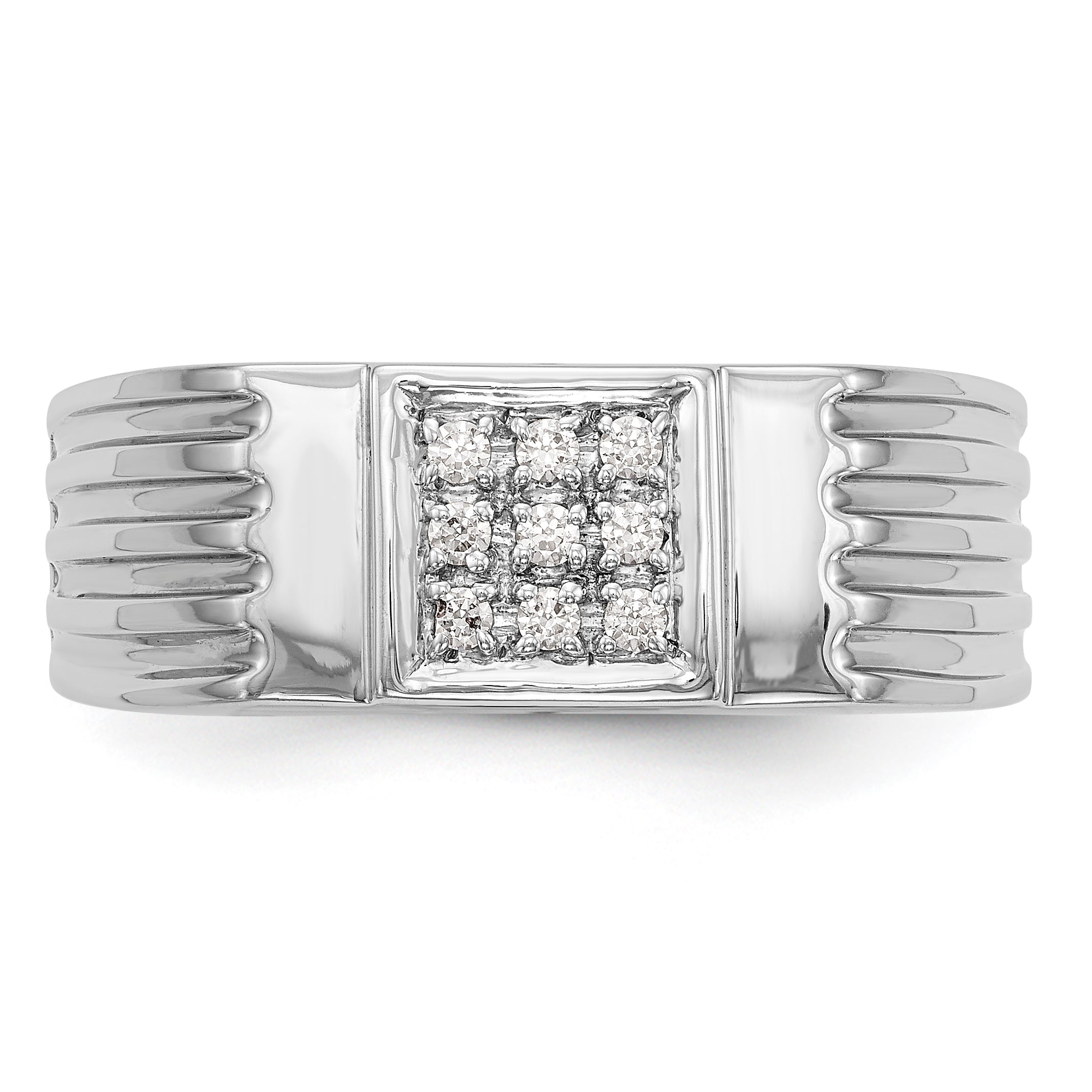 Herrenring aus 14K Weißgold mit Diamanten