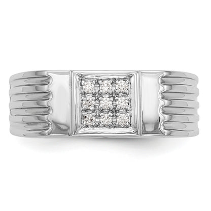 Herrenring aus 14K Weißgold mit Diamanten