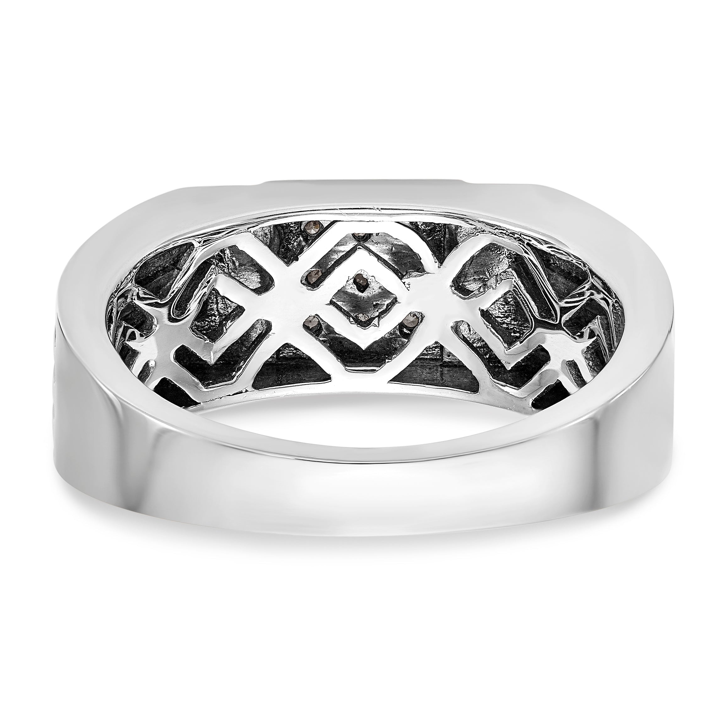 Herrenring aus 14K Weißgold mit Diamanten