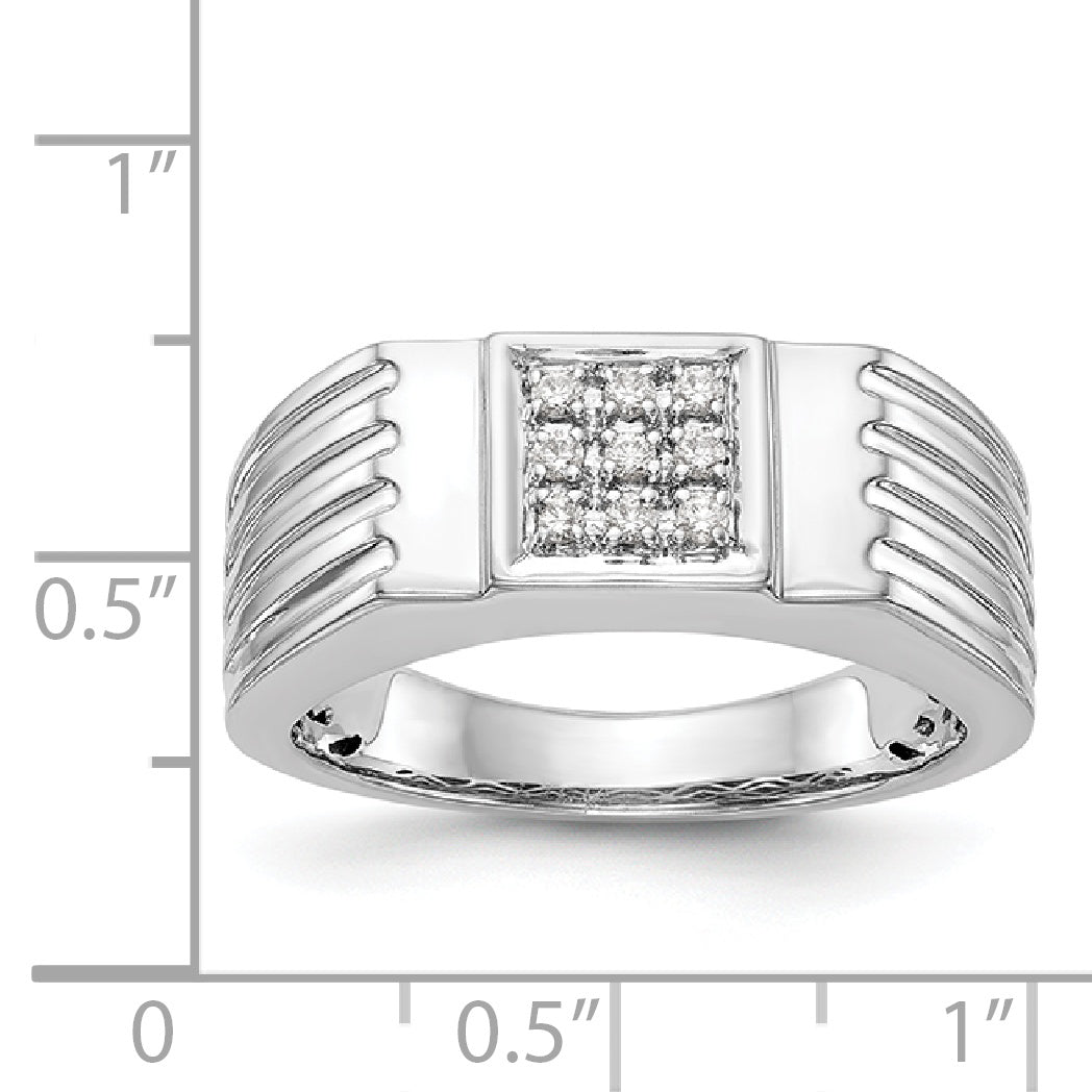 Herrenring aus 14K Weißgold mit Diamanten