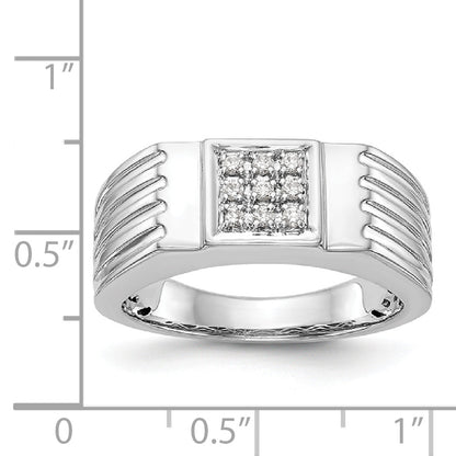 Herrenring aus 14K Weißgold mit Diamanten
