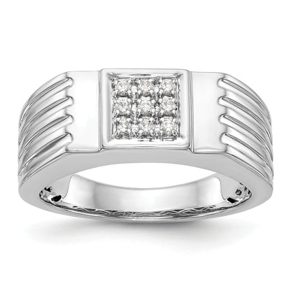 Herrenring aus 14K Weißgold mit Diamanten