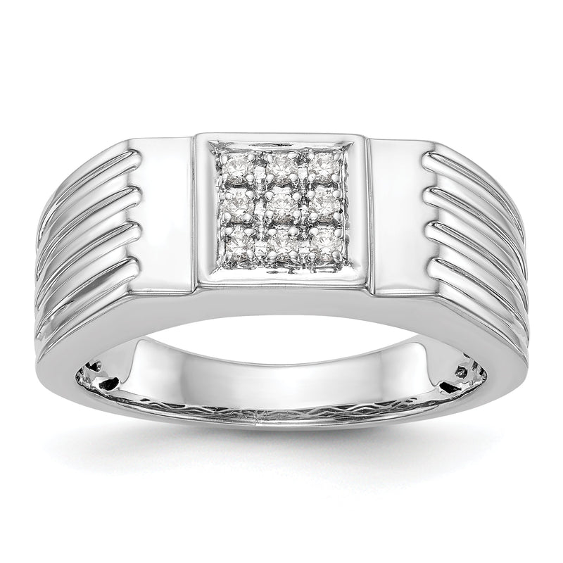 Herrenring aus 14K Weißgold mit Diamanten