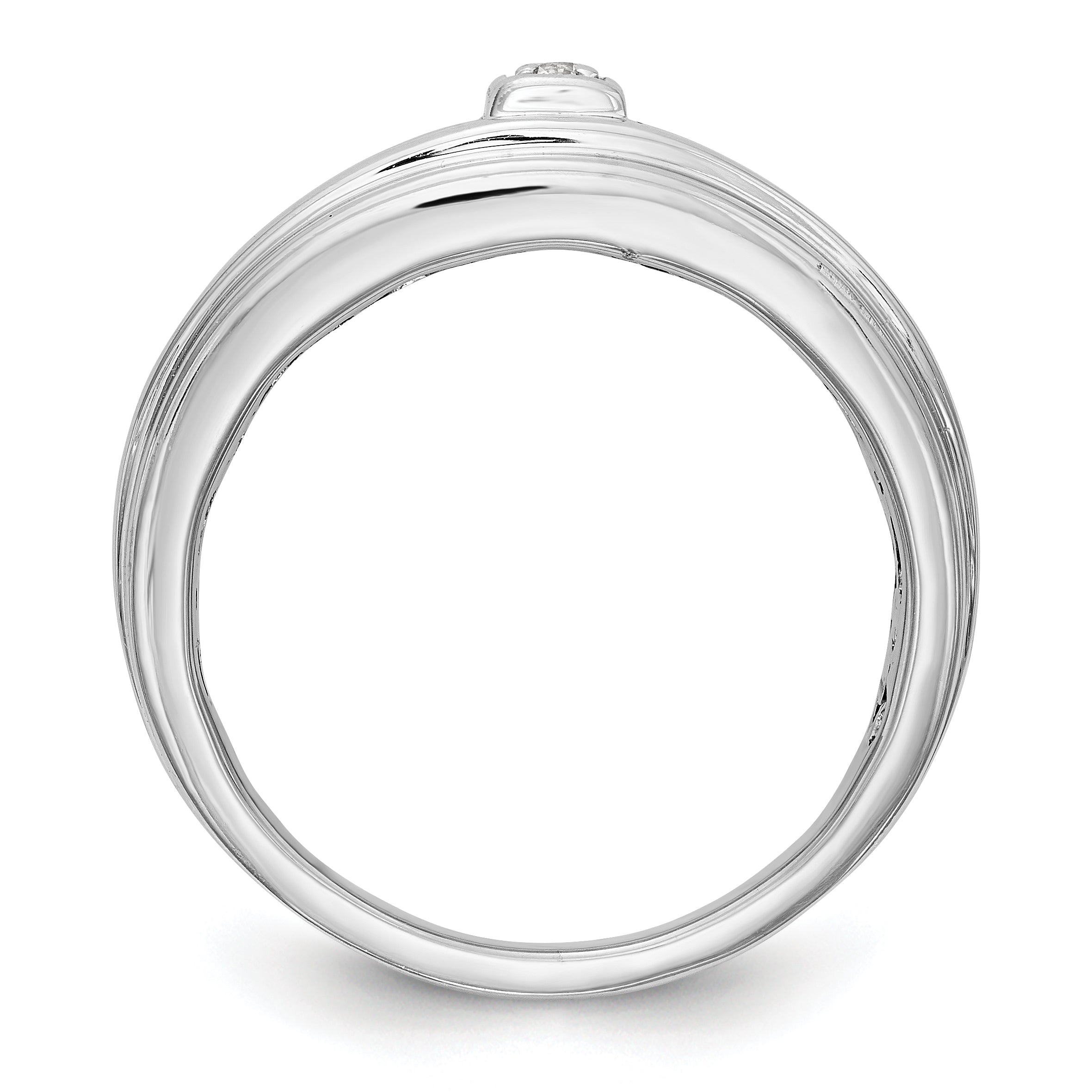 14K Weißgold Diamant-Herrenring