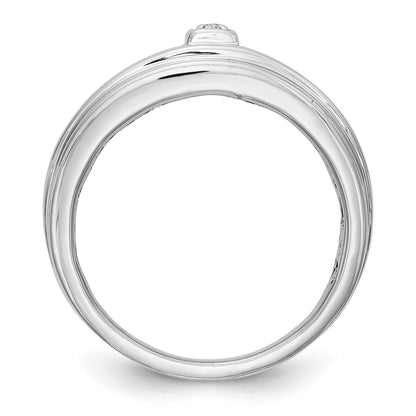 14K Weißgold Diamant-Herrenring