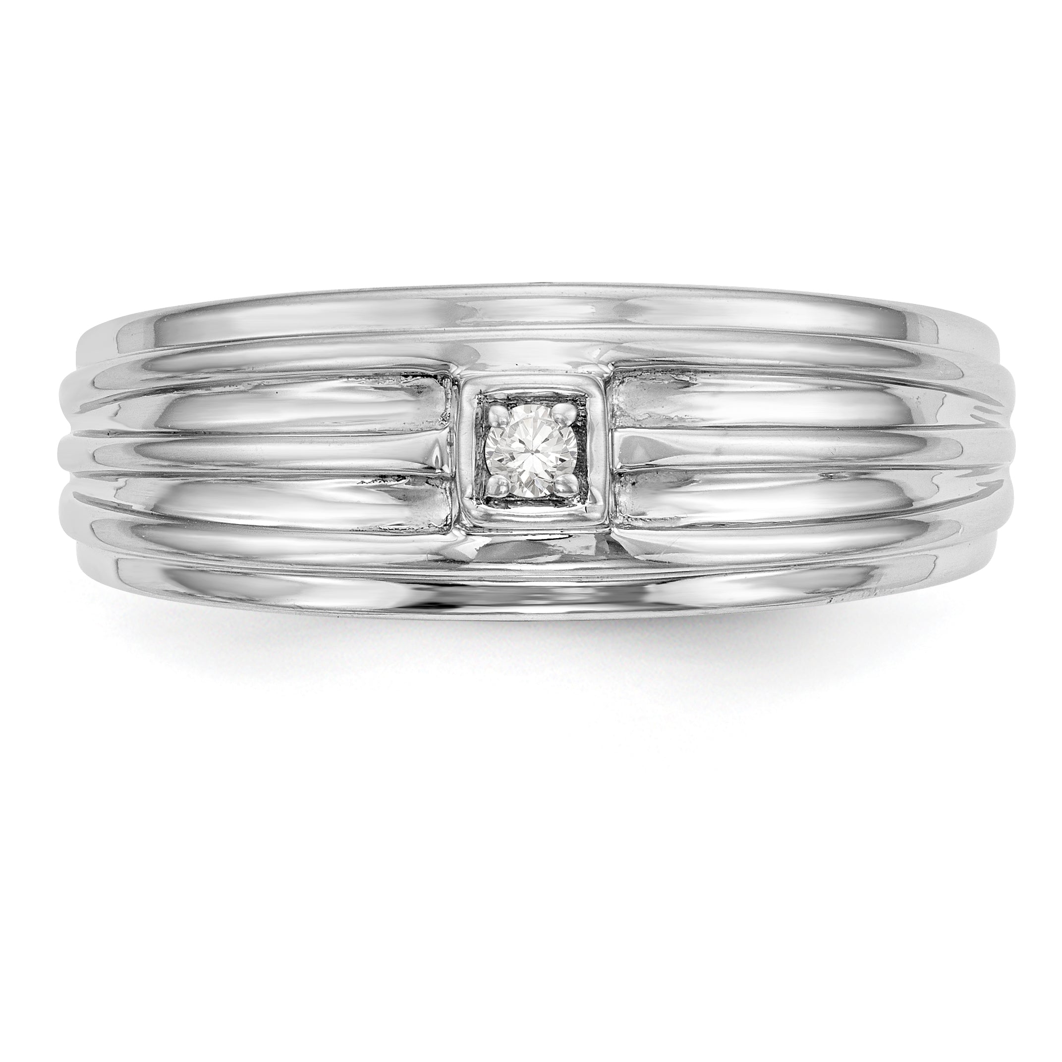 14K Weißgold Diamant-Herrenring