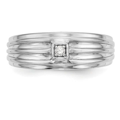 14K Weißgold Diamant-Herrenring