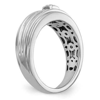 14K Weißgold Diamant-Herrenring