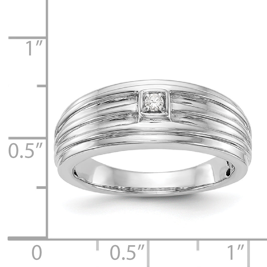 14K Weißgold Diamant-Herrenring