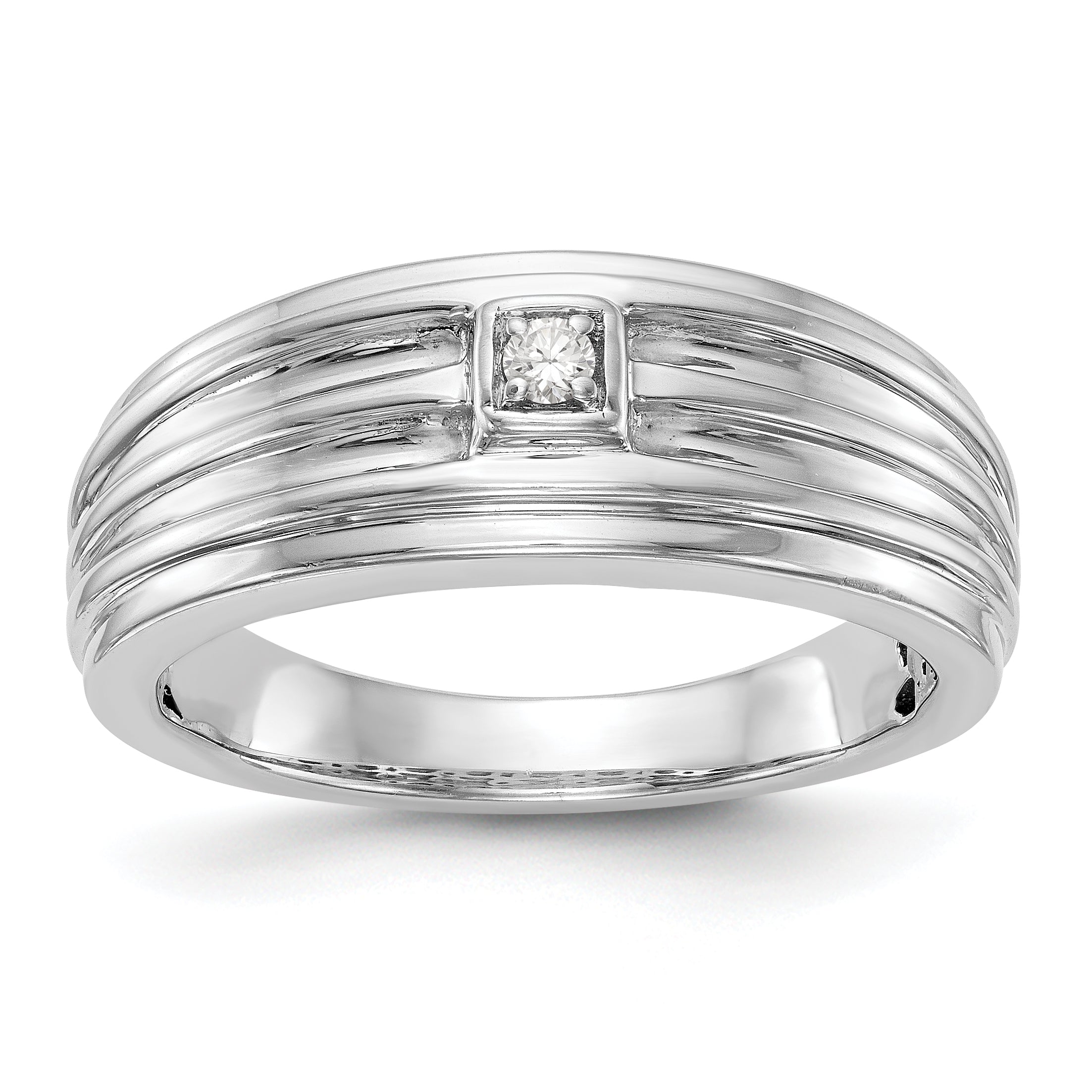 14K Weißgold Diamant-Herrenring