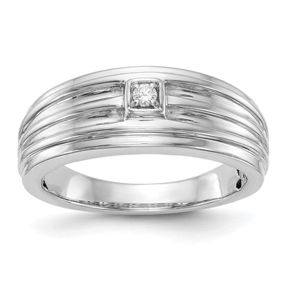 14K Weißgold Diamant-Herrenring