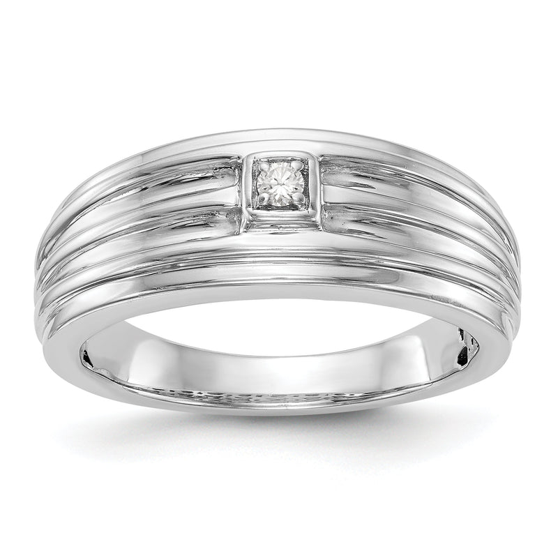 14K Weißgold Diamant-Herrenring