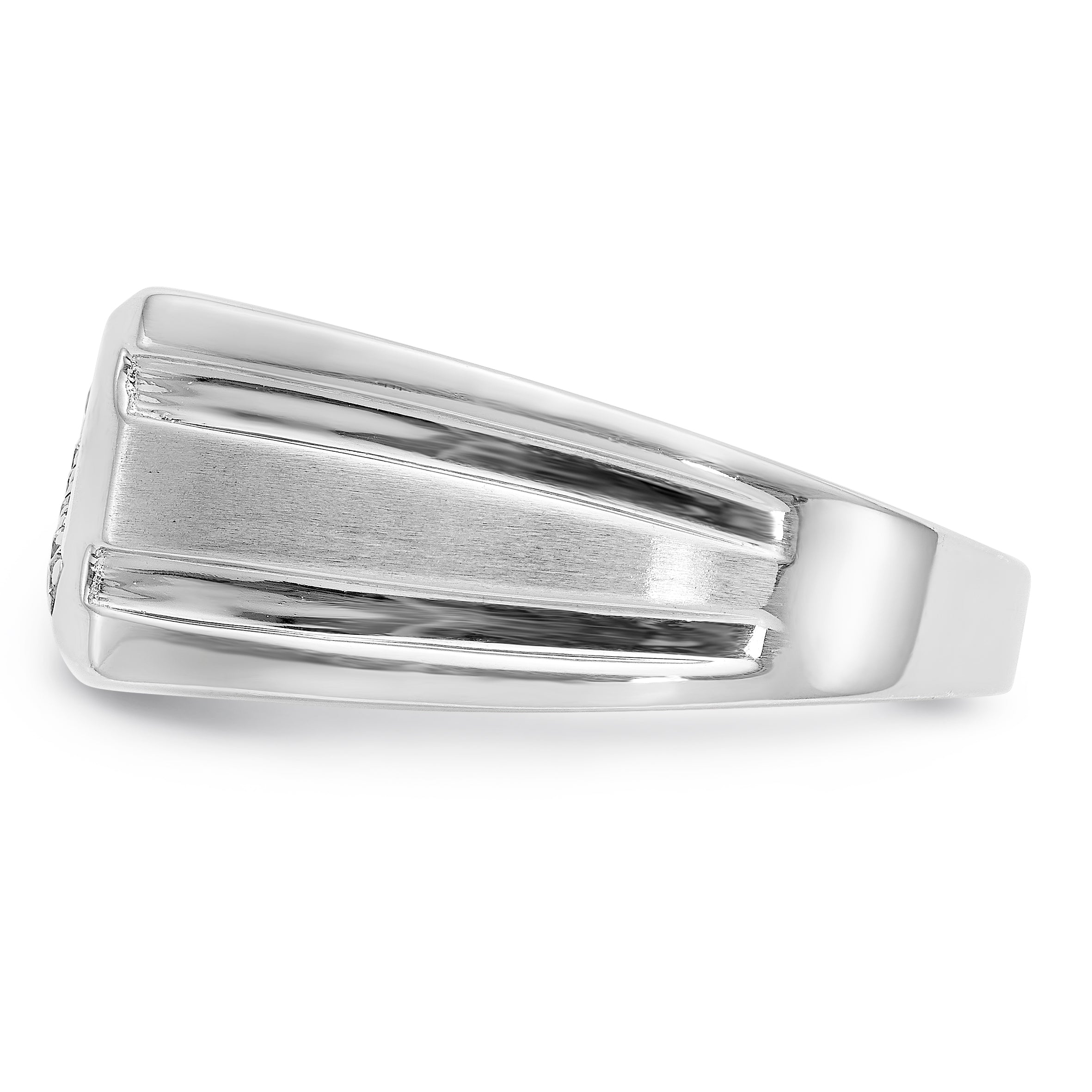 Herrenring mit Diamanten aus 14K Weißgold