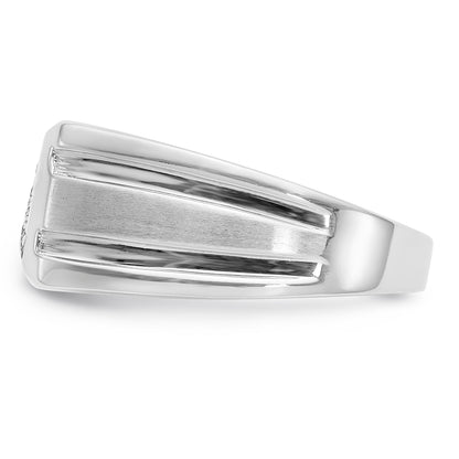 Herrenring mit Diamanten aus 14K Weißgold