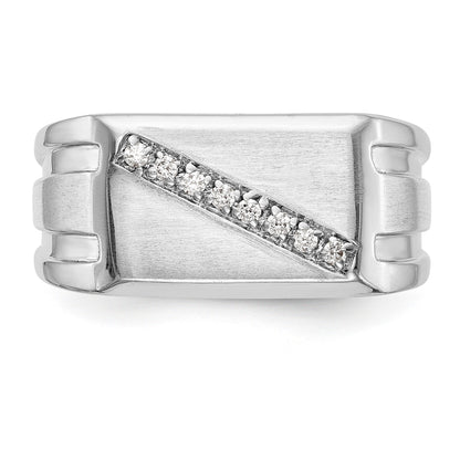 Herrenring mit Diamanten aus 14K Weißgold