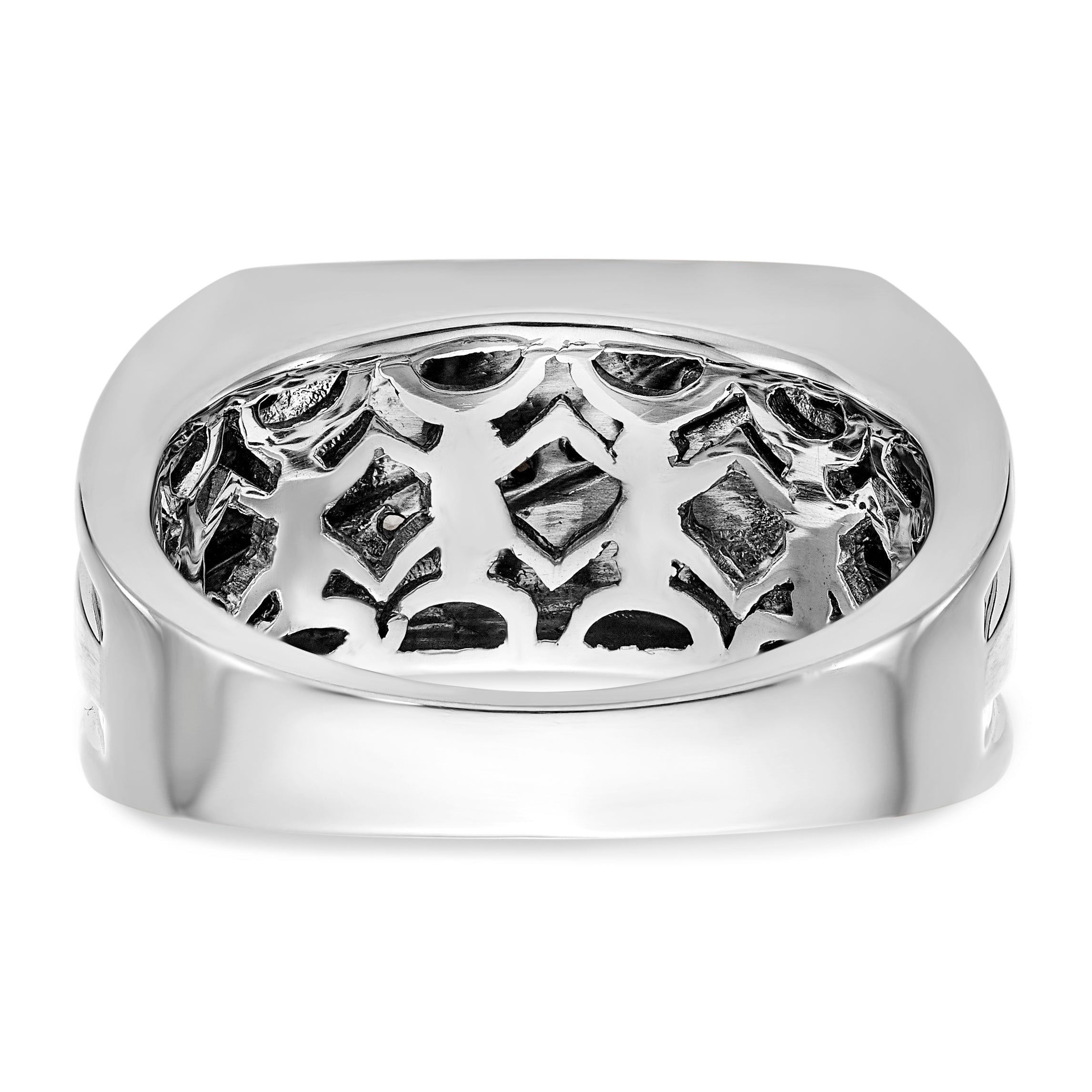 Herrenring mit Diamanten aus 14K Weißgold