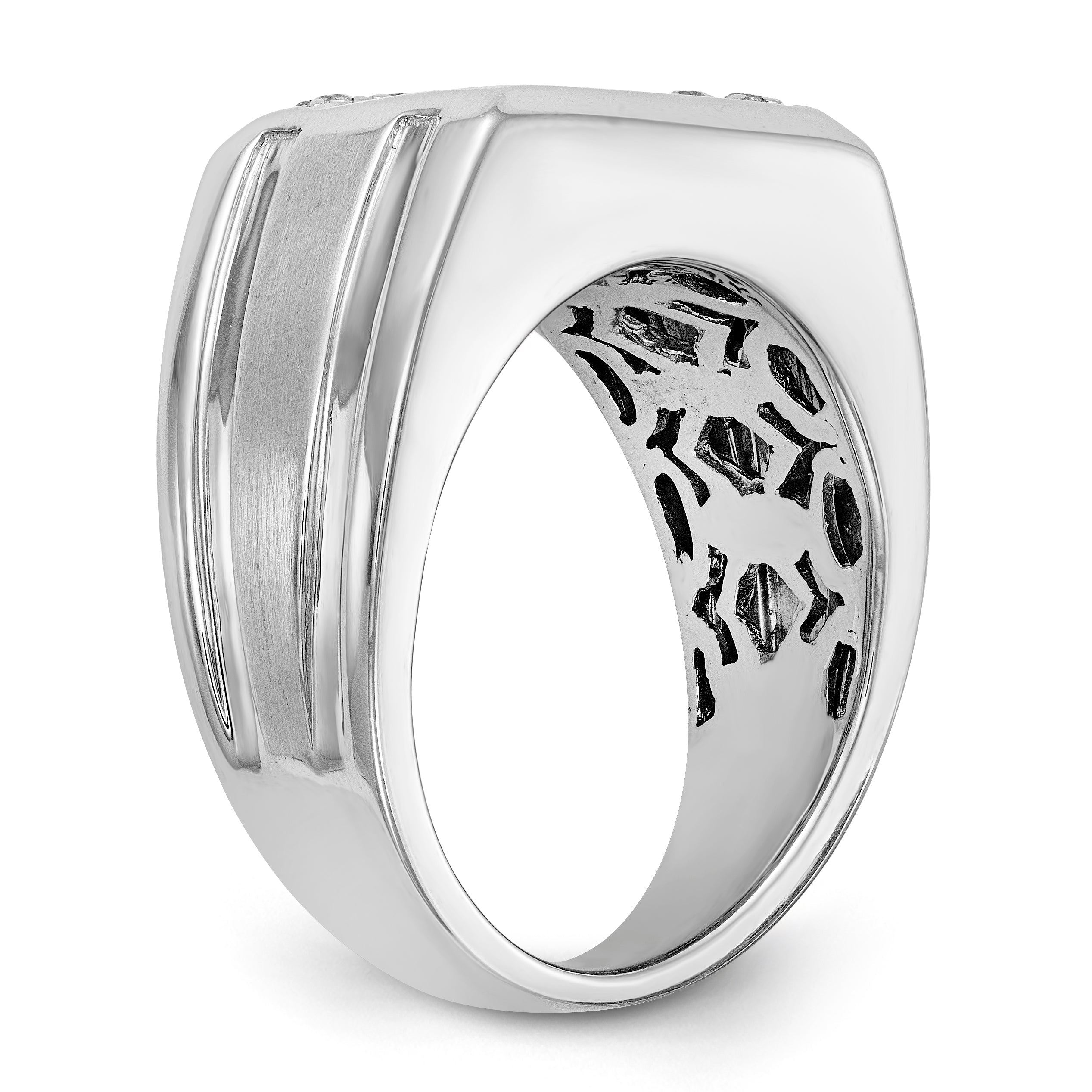 Herrenring mit Diamanten aus 14K Weißgold