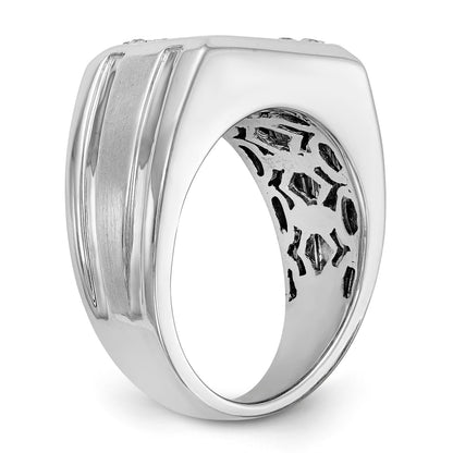 Herrenring mit Diamanten aus 14K Weißgold