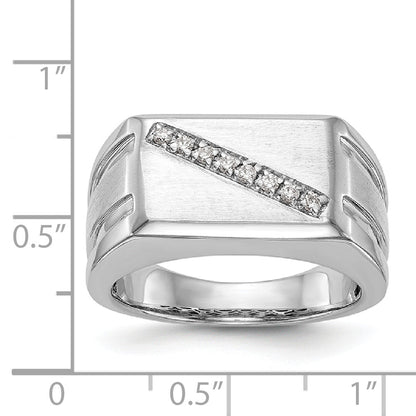 Herrenring mit Diamanten aus 14K Weißgold