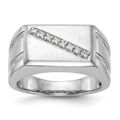 Herrenring mit Diamanten aus 14K Weißgold