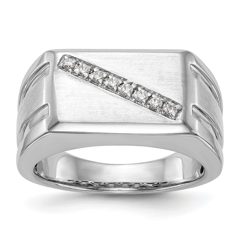 Herrenring mit Diamanten aus 14K Weißgold