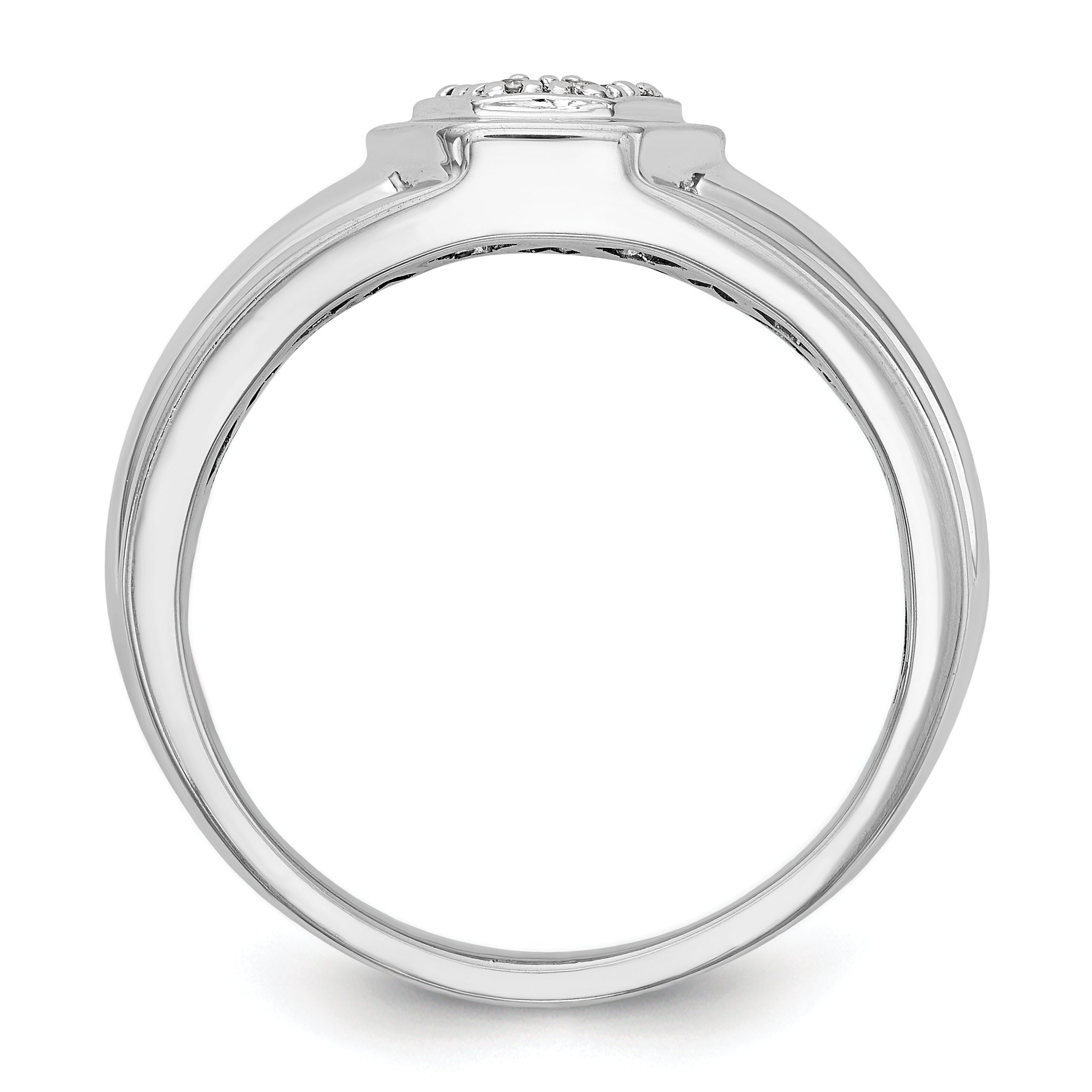 14K Weißgold Diamant-Herrenring