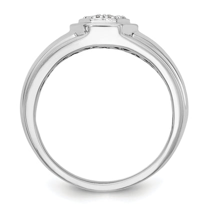 14K Weißgold Diamant-Herrenring