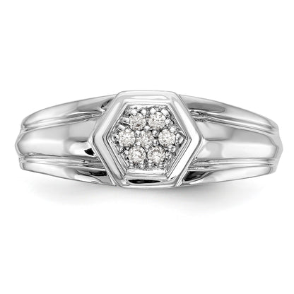 14K Weißgold Diamant-Herrenring