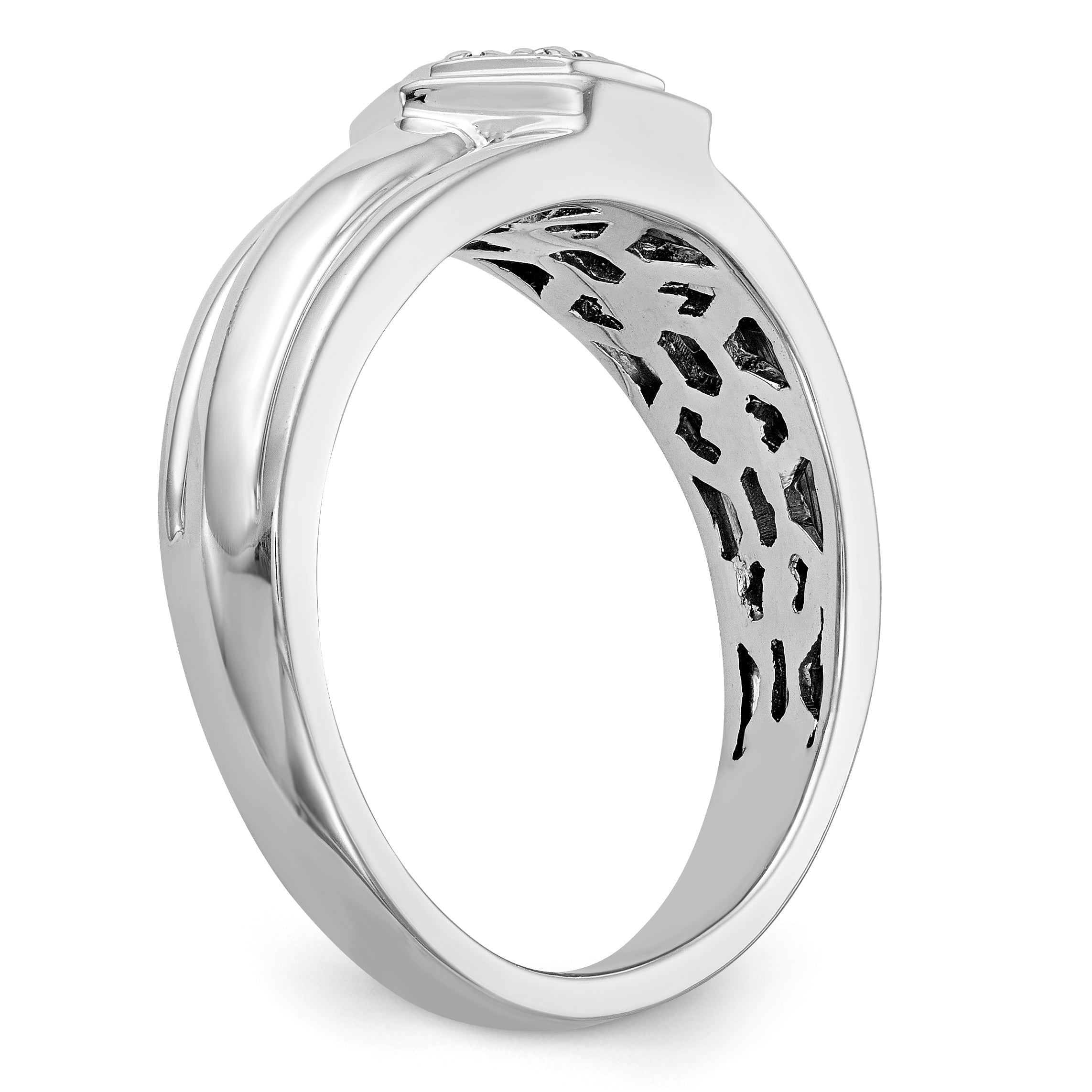 14K Weißgold Diamant-Herrenring