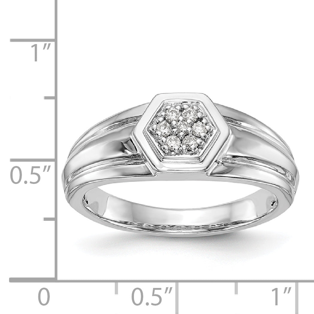 14K Weißgold Diamant-Herrenring