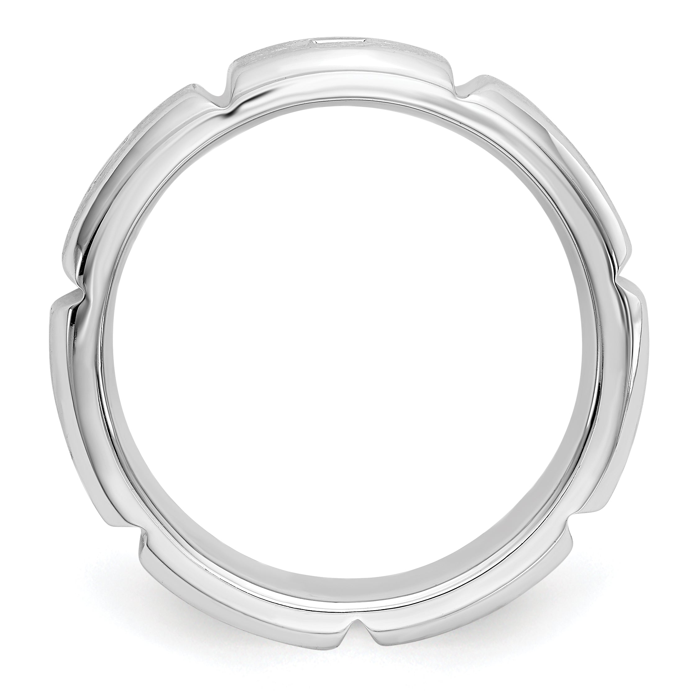 14K Weißgold Diamant-Herrenring