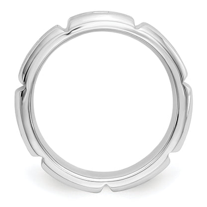 14K Weißgold Diamant-Herrenring