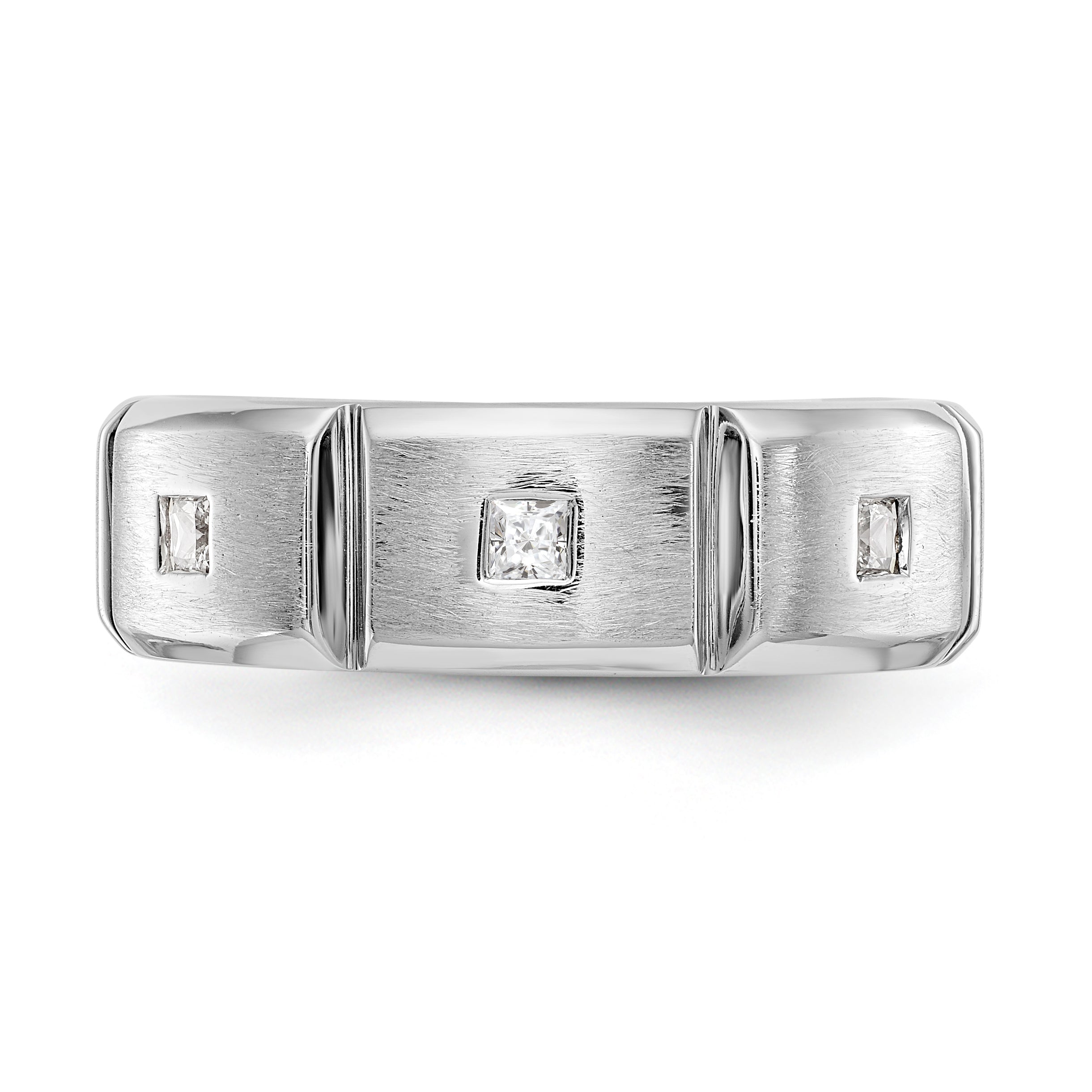 14K Weißgold Diamant-Herrenring
