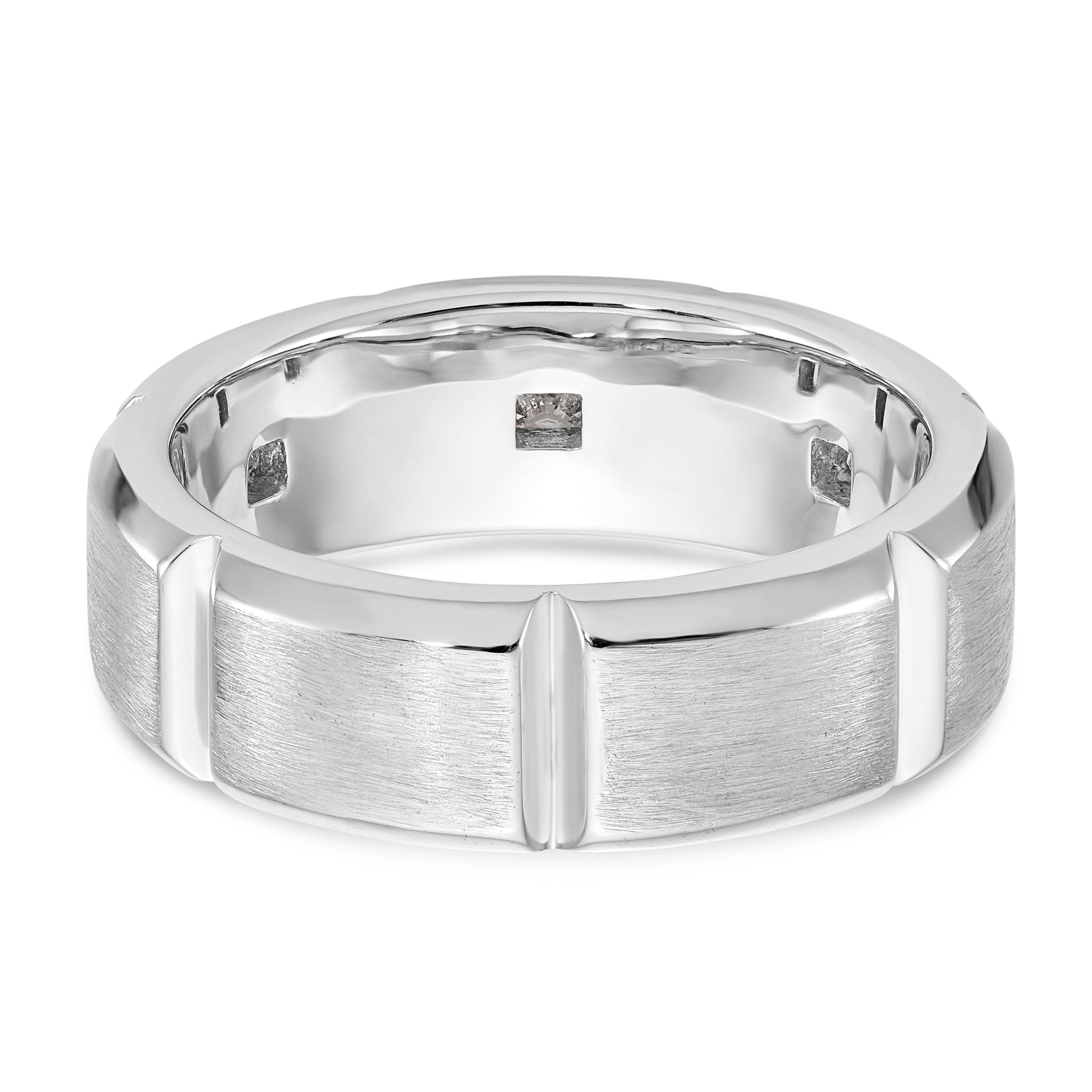 14K Weißgold Diamant-Herrenring