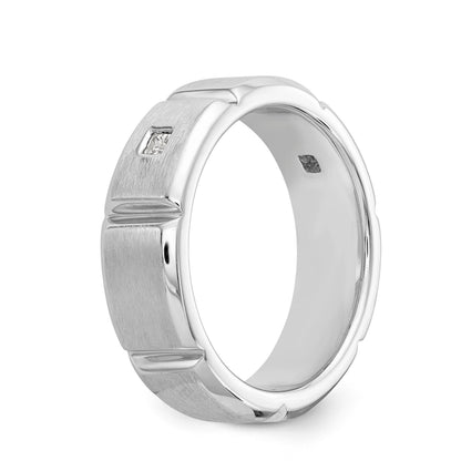 14K Weißgold Diamant-Herrenring