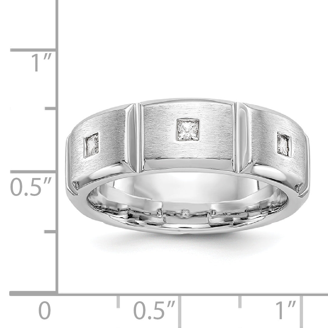 14K Weißgold Diamant-Herrenring