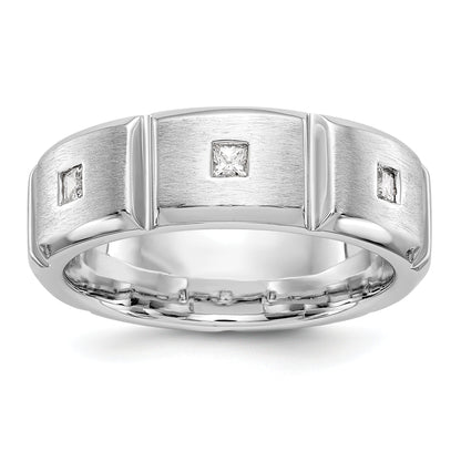 14K Weißgold Diamant-Herrenring