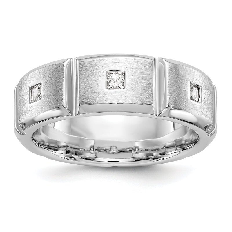 14K Weißgold Diamant-Herrenring