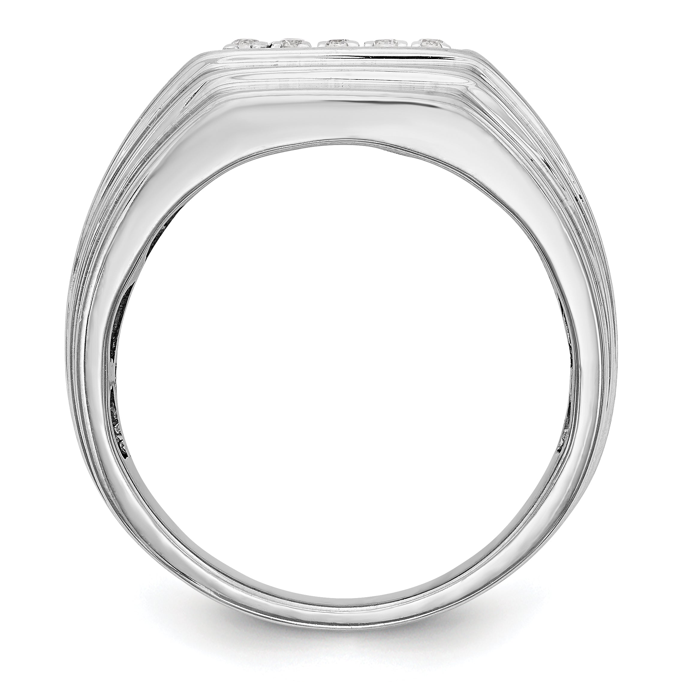Herrenring aus 14K Weißgold mit Diamanten