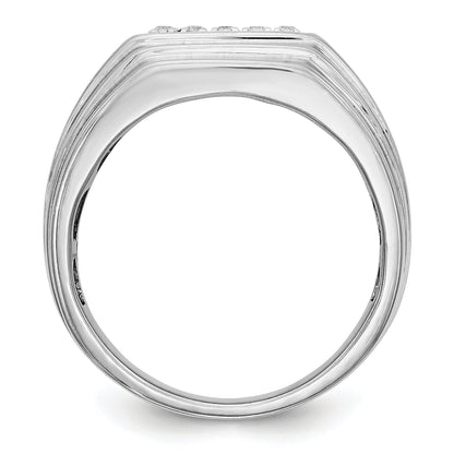 Herrenring aus 14K Weißgold mit Diamanten