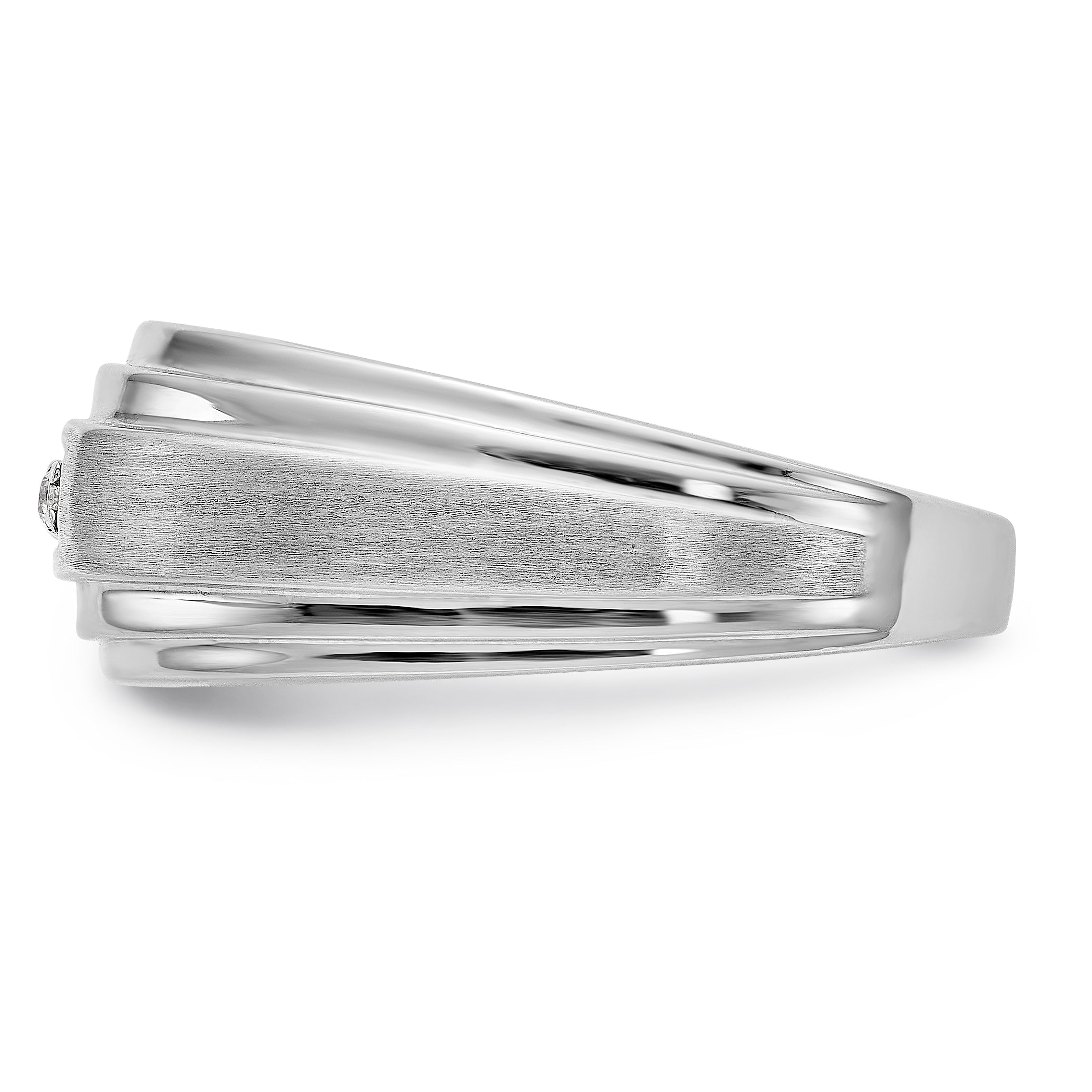 Herrenring aus 14K Weißgold mit Diamanten