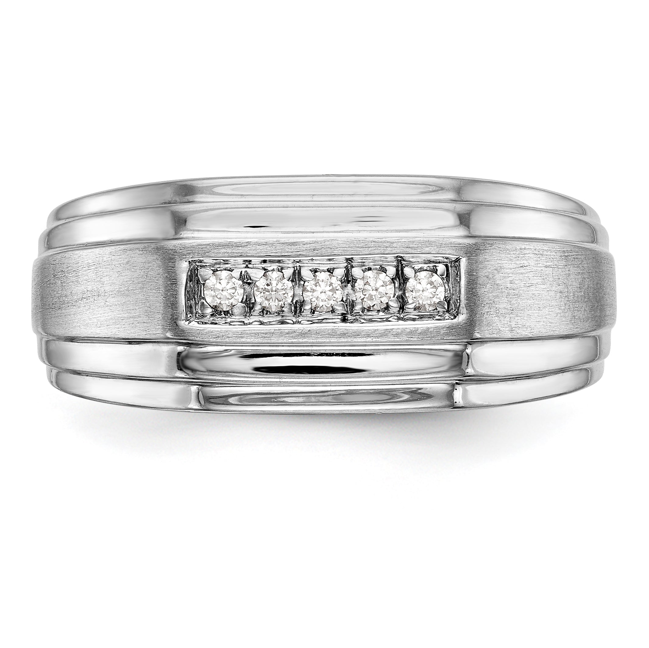 Herrenring aus 14K Weißgold mit Diamanten