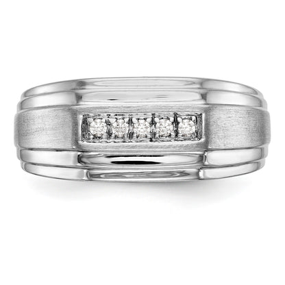 Herrenring aus 14K Weißgold mit Diamanten