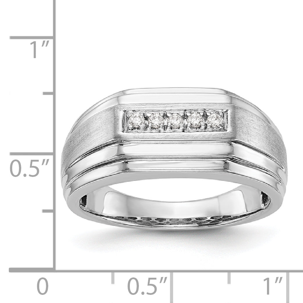 Herrenring aus 14K Weißgold mit Diamanten