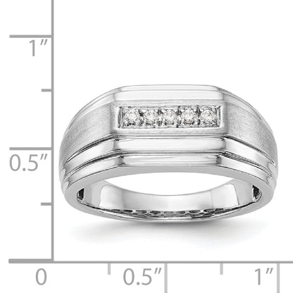 Herrenring aus 14K Weißgold mit Diamanten