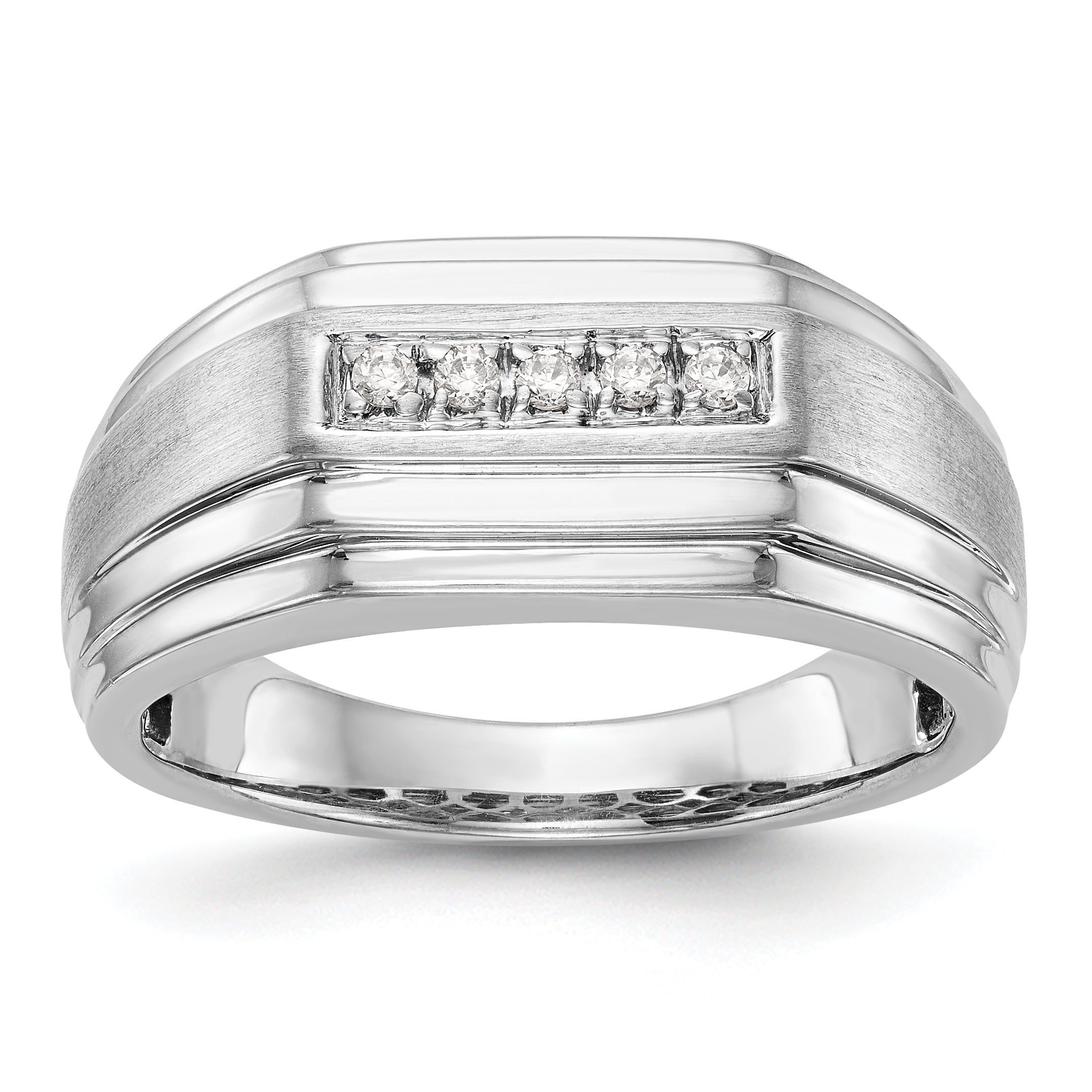 Herrenring aus 14K Weißgold mit Diamanten