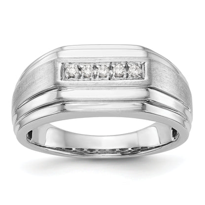 Herrenring aus 14K Weißgold mit Diamanten
